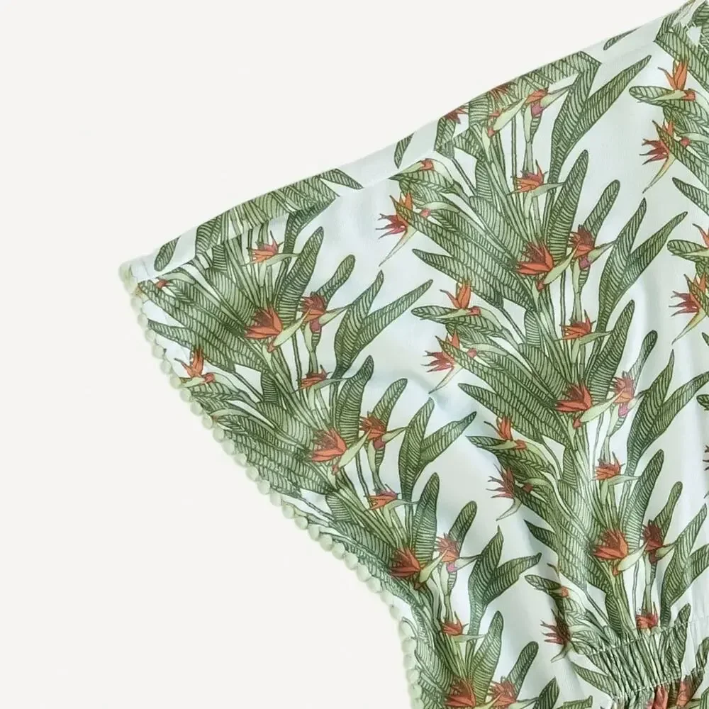 Kate Quinn Birds of Paradise Poncho Coverup Size 5Y Bamboo